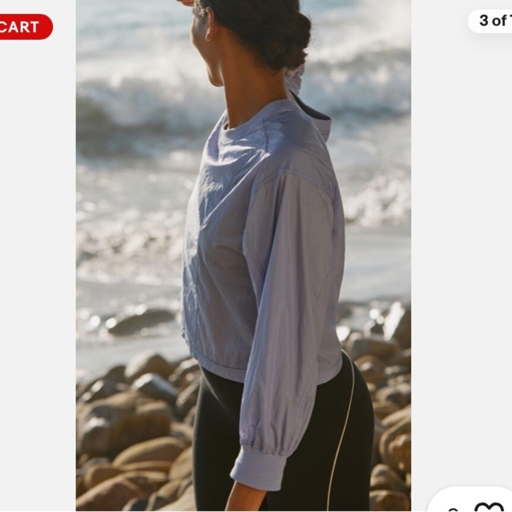 Daily Practice Anthropologie lilac pullover active top nylon oversized Small NWT - Picture 4 of 11